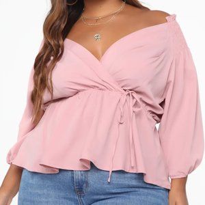 New Beautiful Rose Pink Blouse Shirt Top Womens Fashion Nova